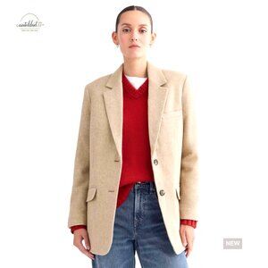 Oversized Wool Blazer Tailored Chic Minimal Classic Workwear Layering Piece